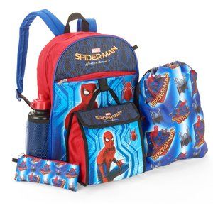 NEW Spiderman Homecoming Backpack 5 Piece Set.
